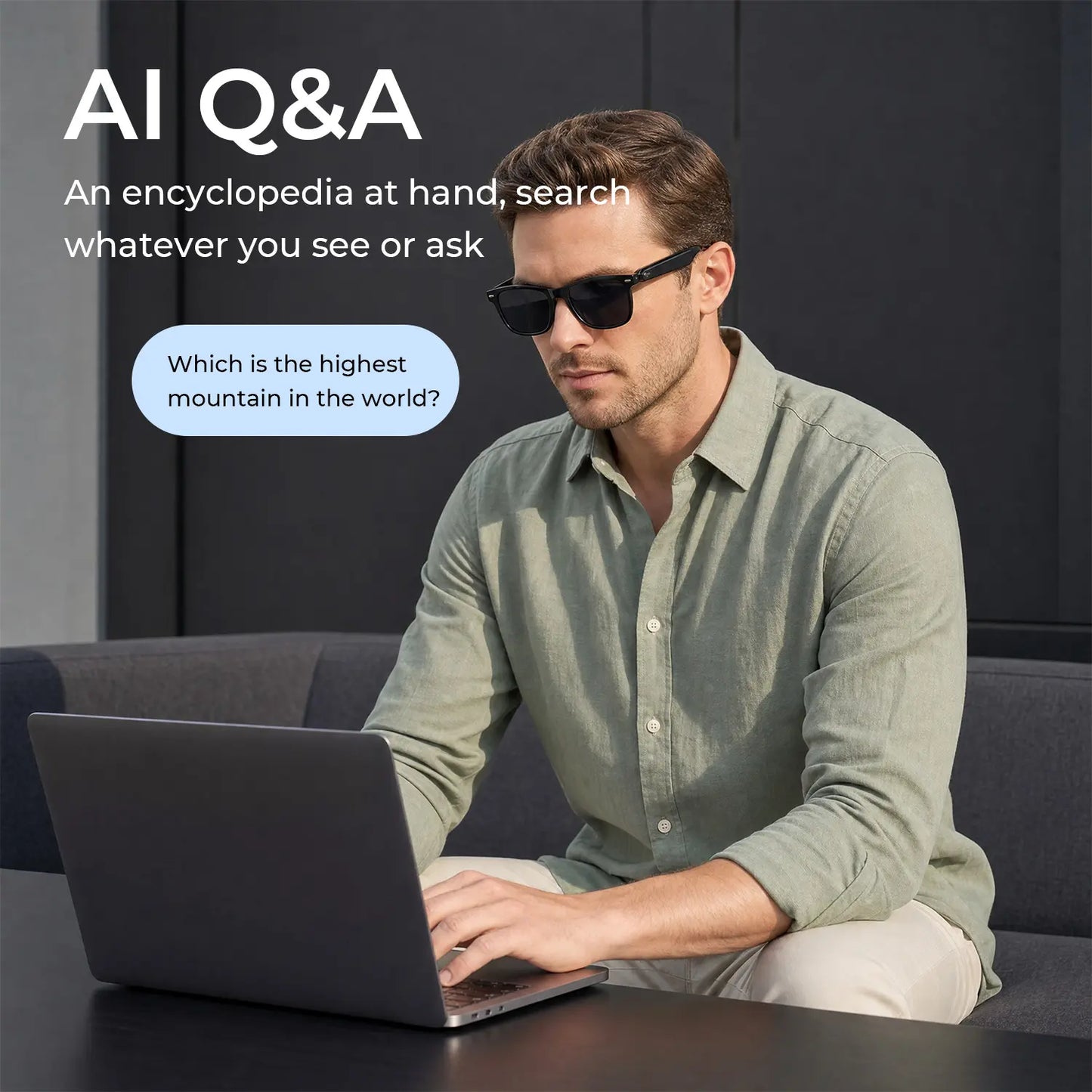 800W HD Camera Smart Sport Glasses, AI Smart Glasses,Photo/Video/Recording (Light on When Recording), Remote Shutter Controlai Voice Assistant, Object Recognition, Bluetooth Music Control & Call, Multilingual Translation, Lightweight Wear, Meta Glasses