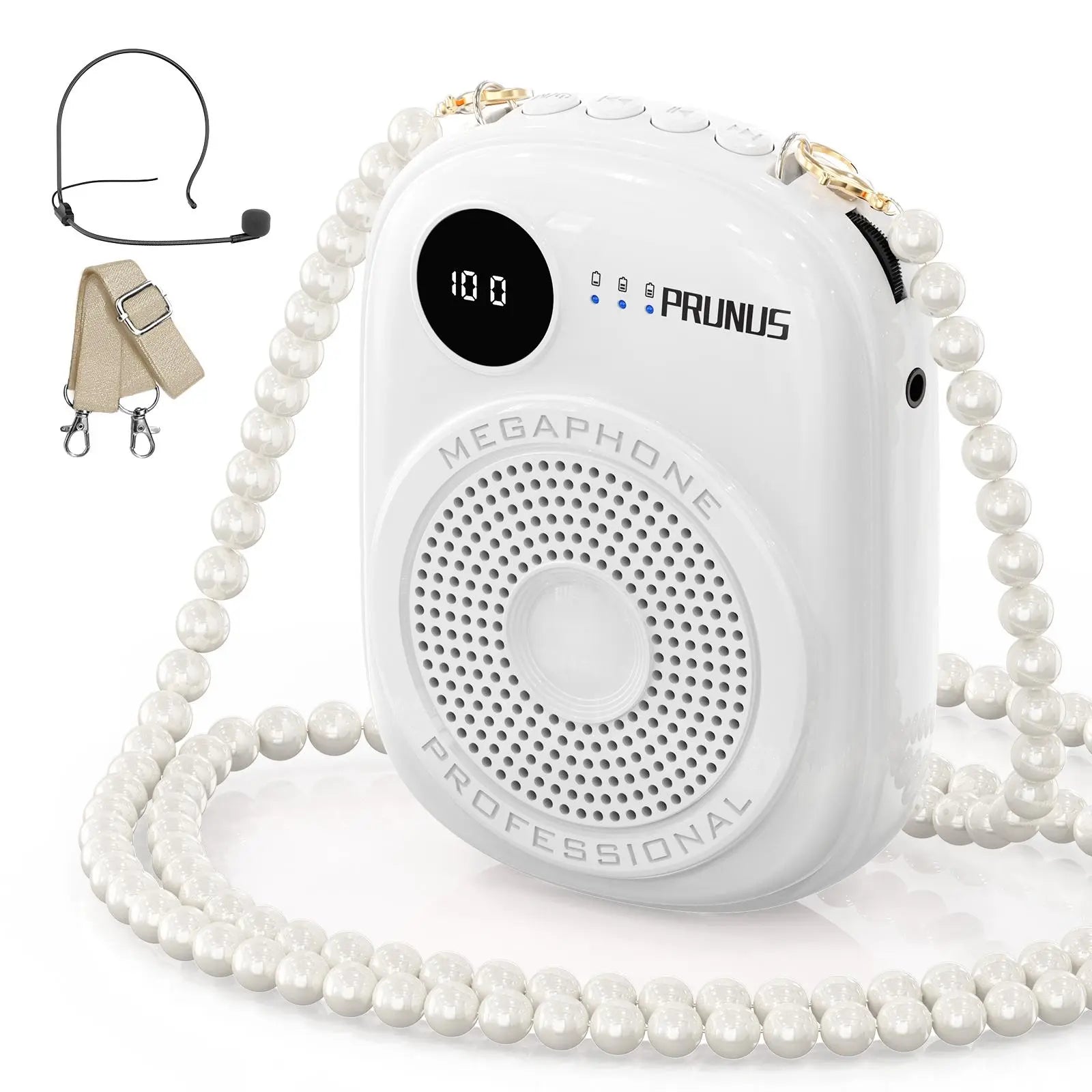 PRUNUS A18 Voice Amplifier Microphone Headset,Portable Voice Amplifier,Pa Systems for Teachers,Training,Shopper Guide,Tour Guide, Supports TF Card