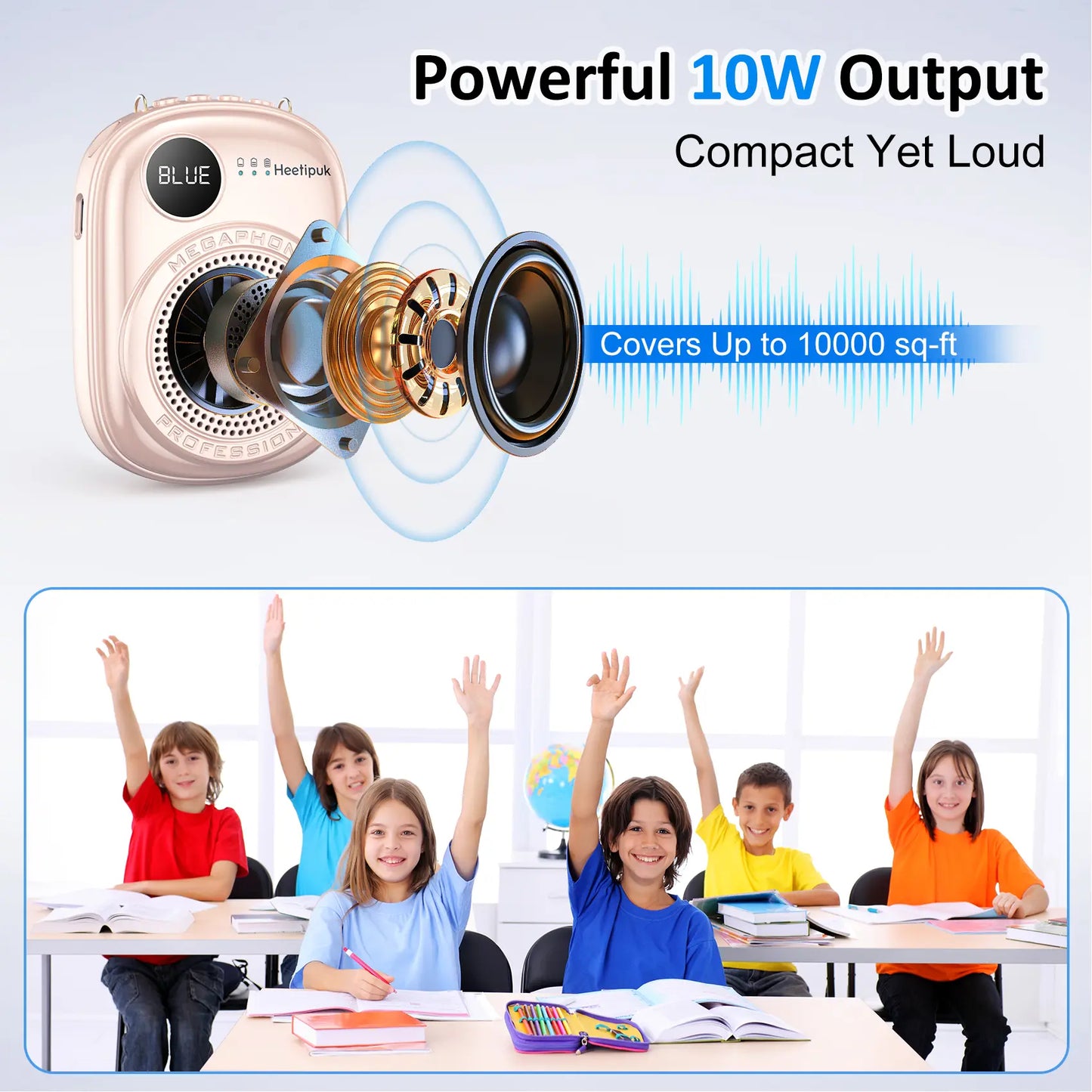 PRUNUS A18 Voice Amplifier Microphone Headset,Portable Voice Amplifier,Pa Systems for Teachers,Training,Shopper Guide,Tour Guide, Supports TF Card