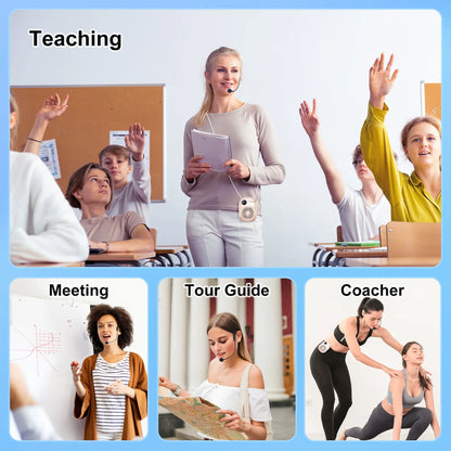 PRUNUS A18 Voice Amplifier Microphone Headset,Portable Voice Amplifier,Pa Systems for Teachers,Training,Shopper Guide,Tour Guide, Supports TF Card