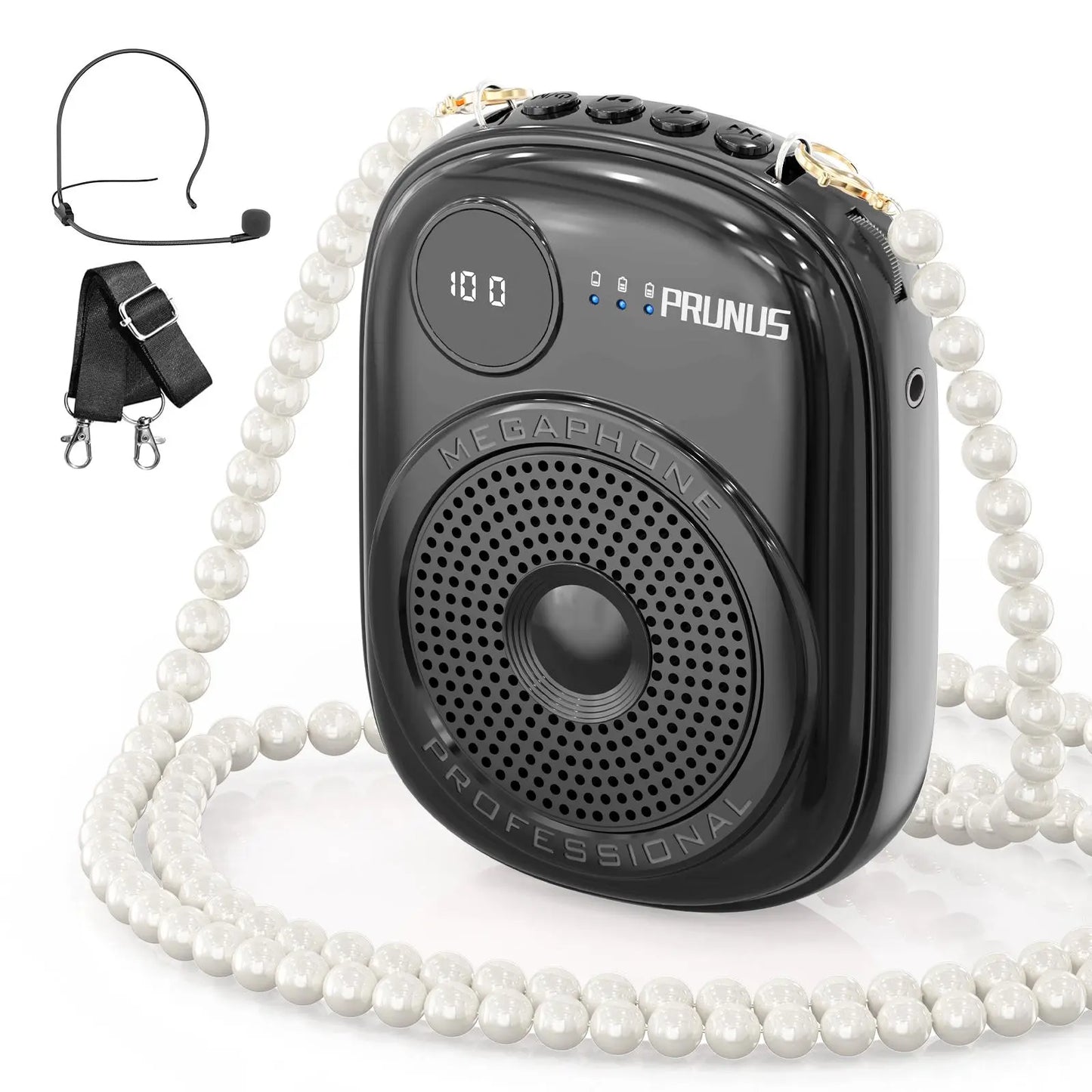 PRUNUS A18 Voice Amplifier Microphone Headset,Portable Voice Amplifier,Pa Systems for Teachers,Training,Shopper Guide,Tour Guide, Supports TF Card