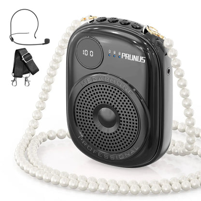 PRUNUS A18 Voice Amplifier Microphone Headset,Portable Voice Amplifier,Pa Systems for Teachers,Training,Shopper Guide,Tour Guide, Supports TF Card